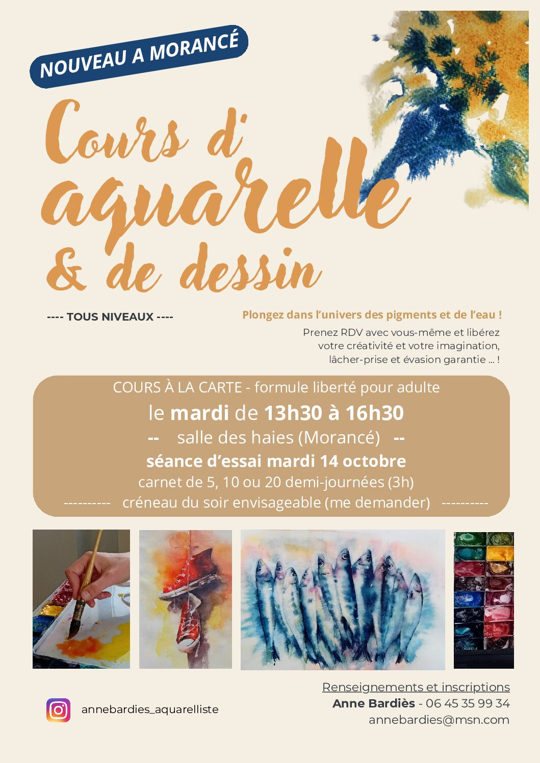 Cours d'aquarelle et de dessin