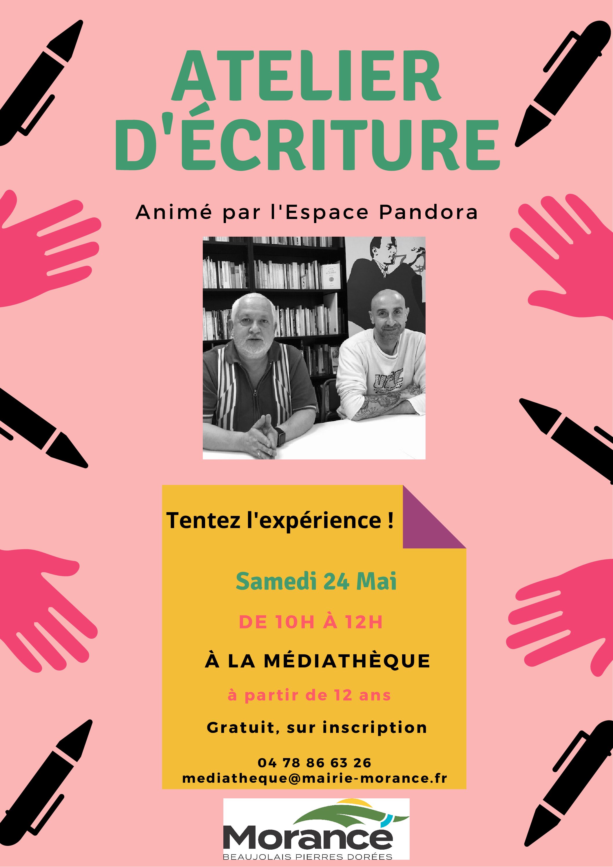 Atelier d'écriture - Samedi 24 mai de 10h à 12h