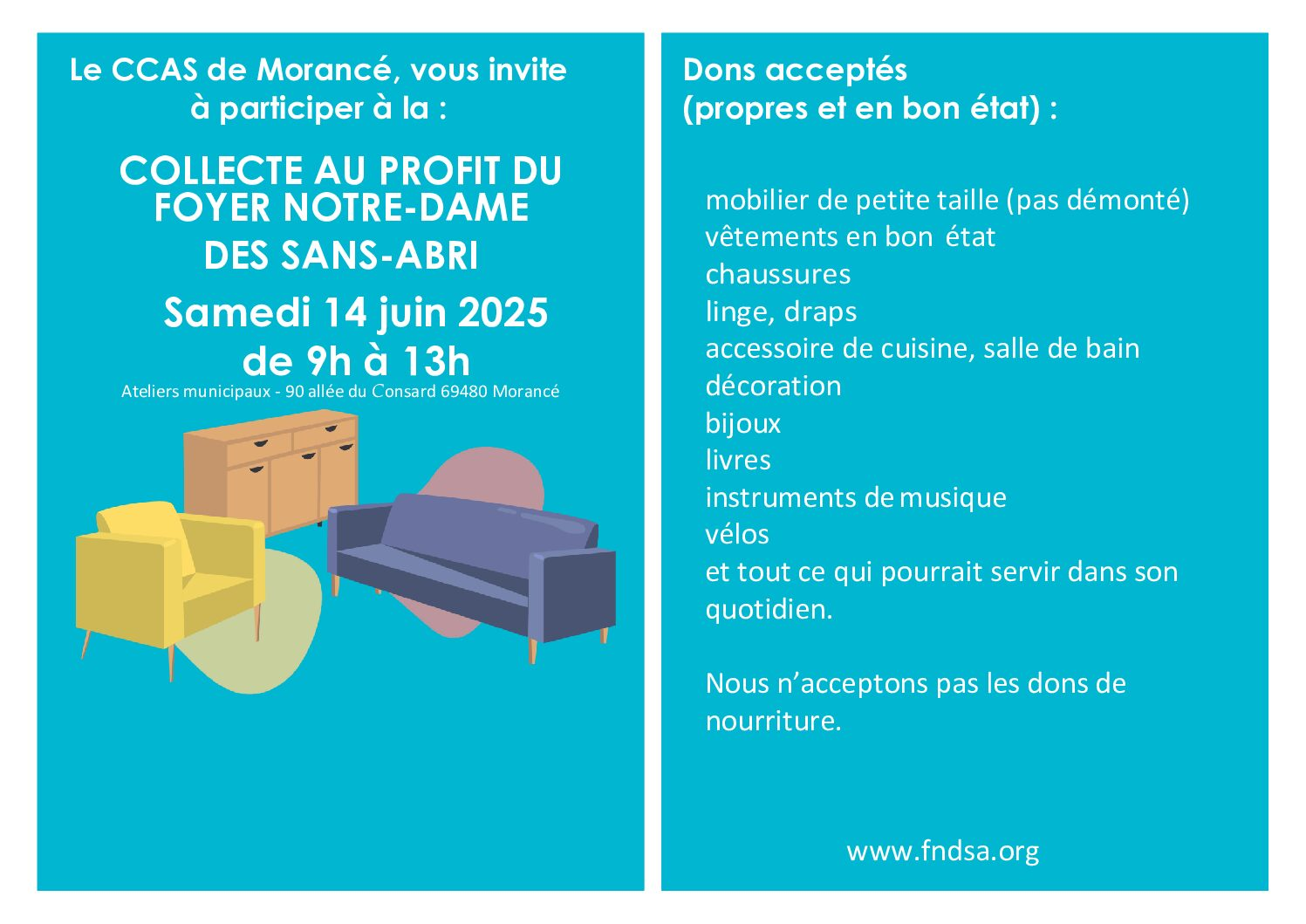 Collecte au profit du foyer Notre-Dame des sans abri