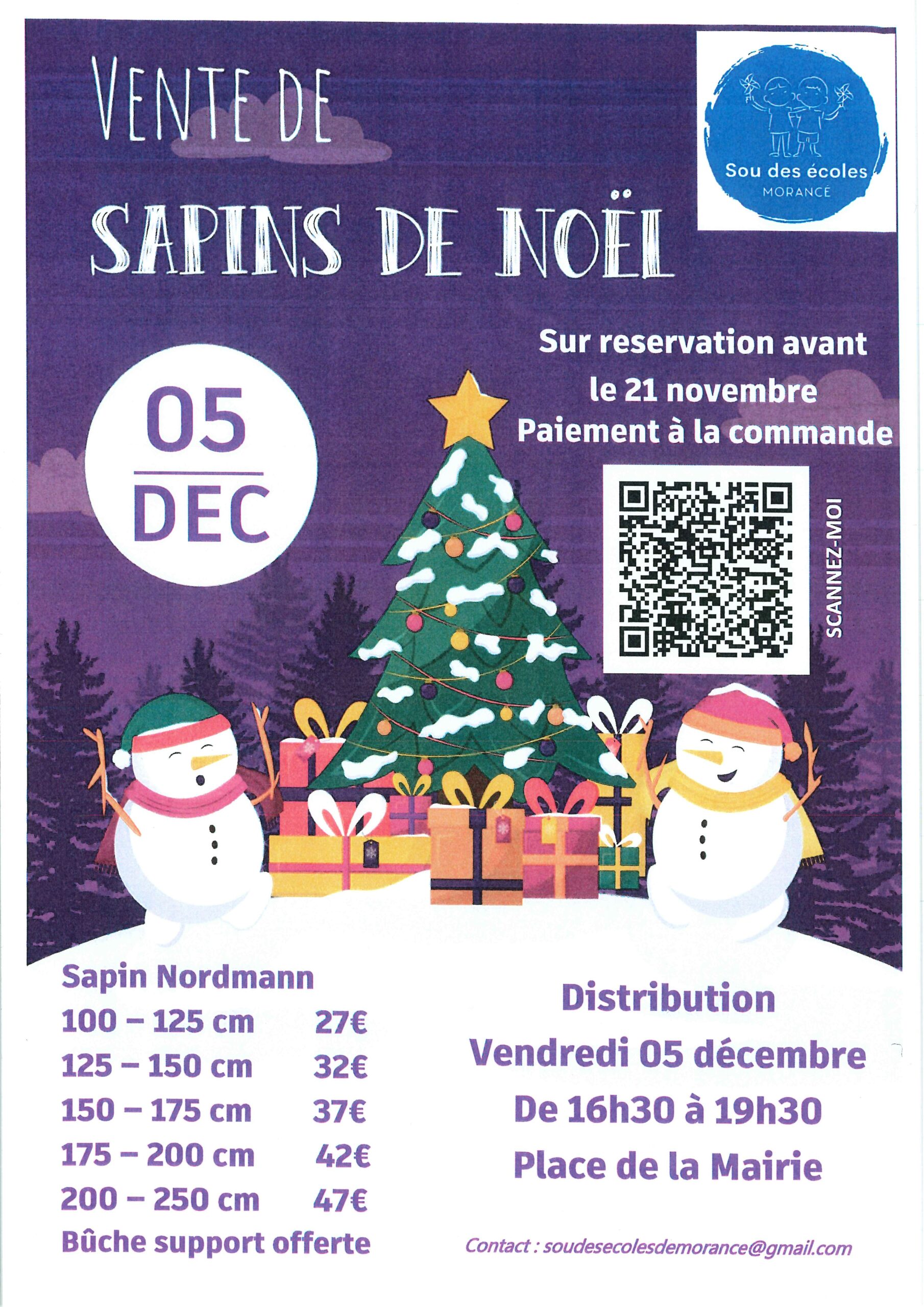 Vente de sapins de noël - Sou des écoles