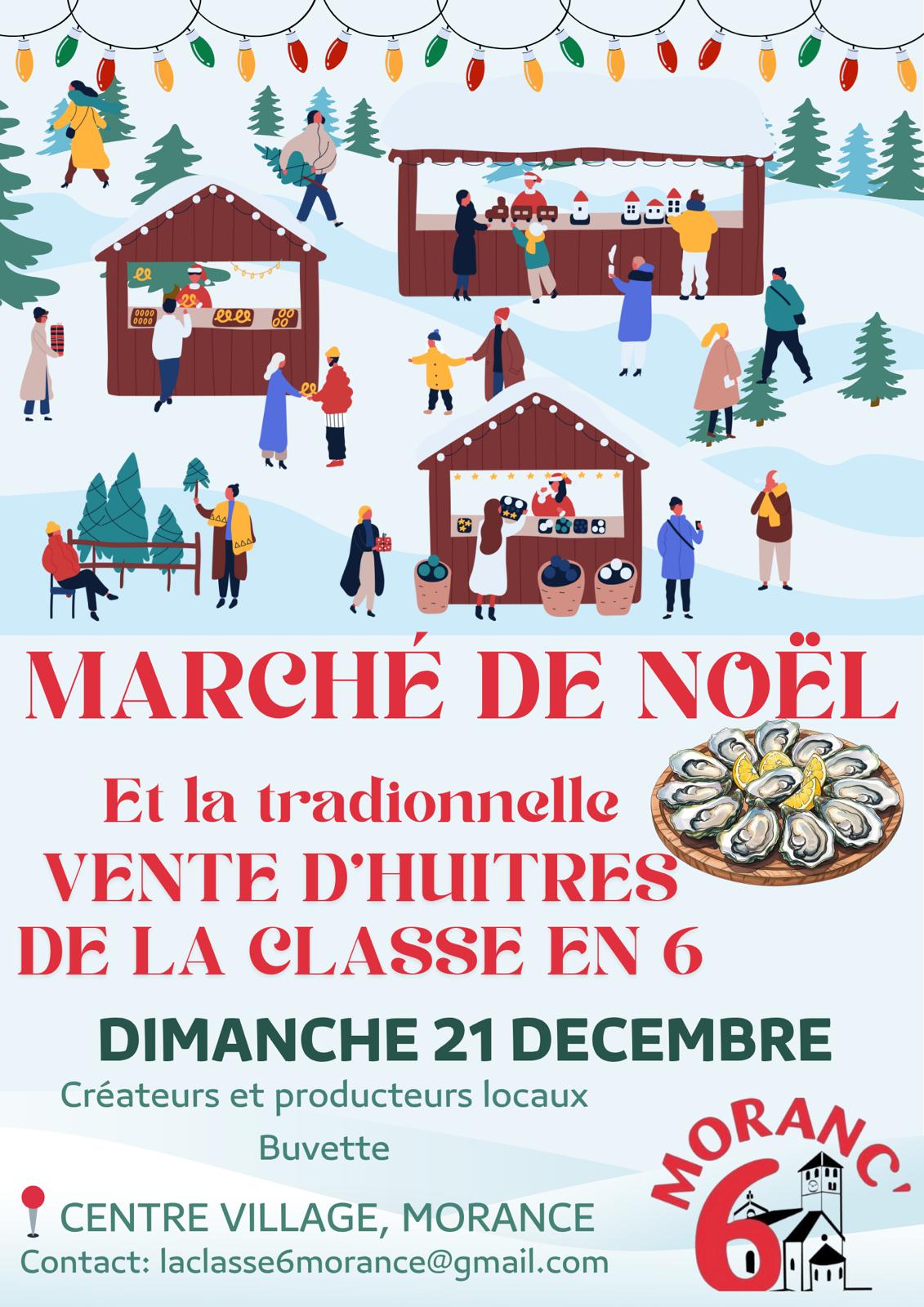 Marché de Noël - Vente d'huîtres - Classe en 6 - Dimanche 21 décembre