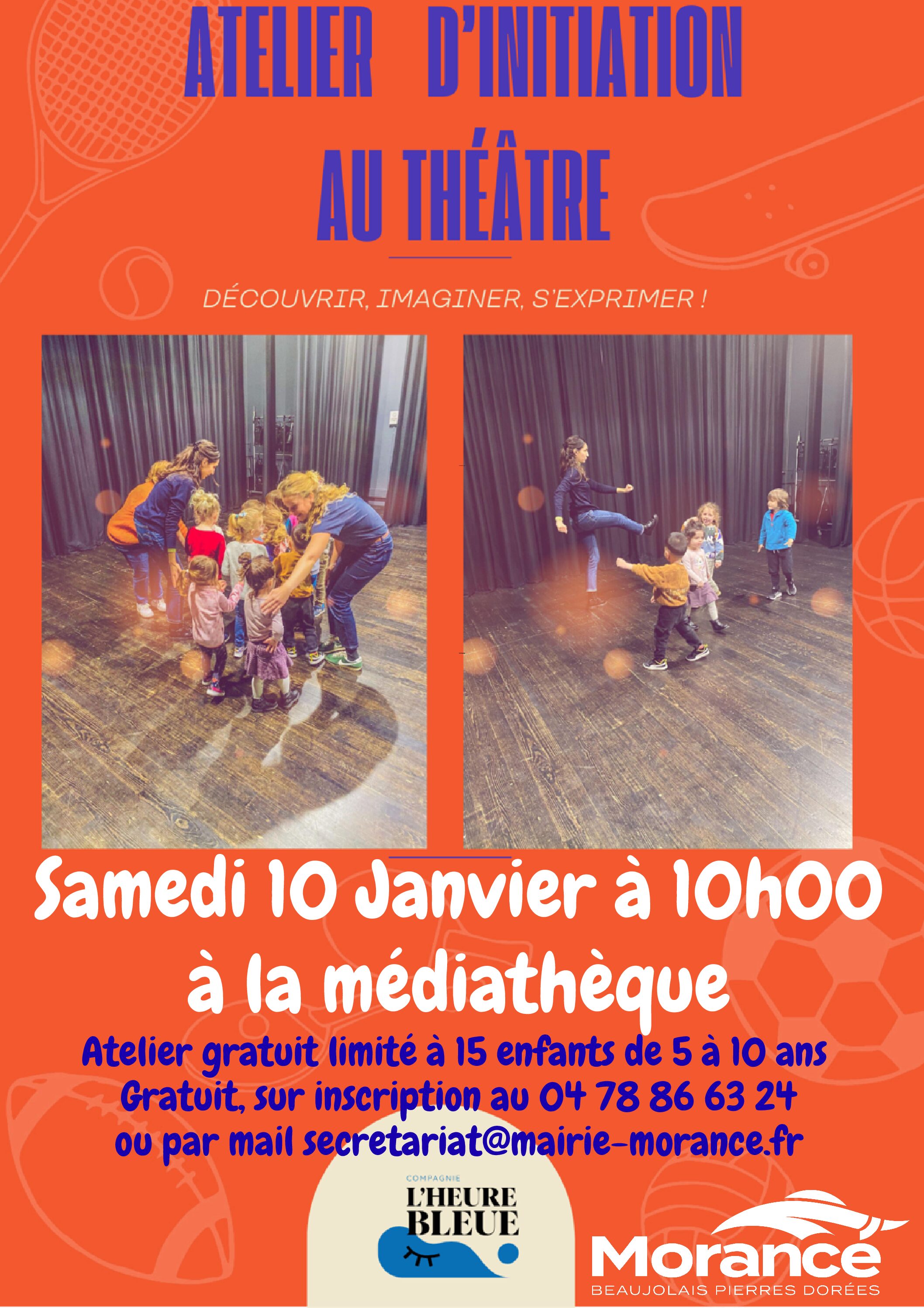 Atelier d'initiation au théâtre pour enfants de 5 à 10 ans
