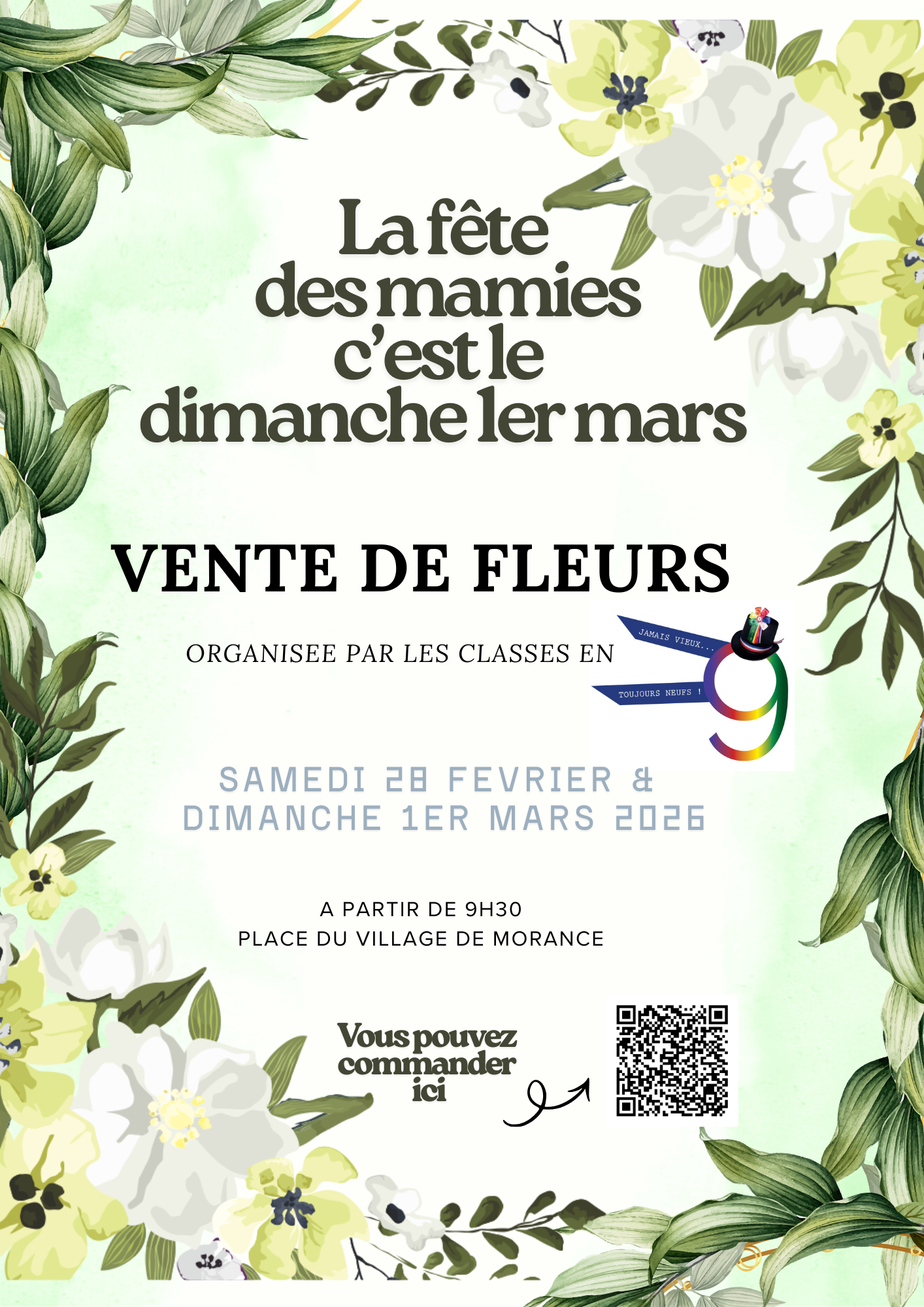 Classe en 9 - Vente de fleurs