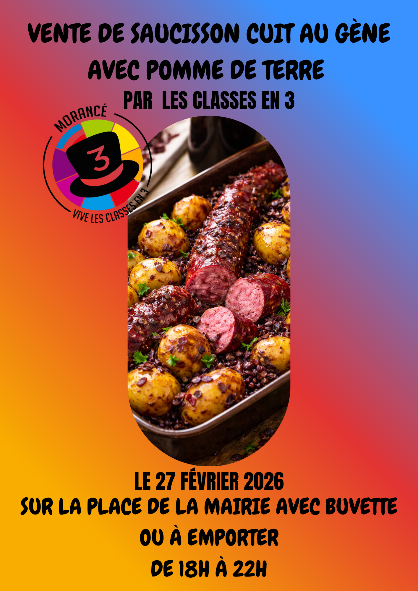 Classe en 3 - Vente de saucisson cuit au gène