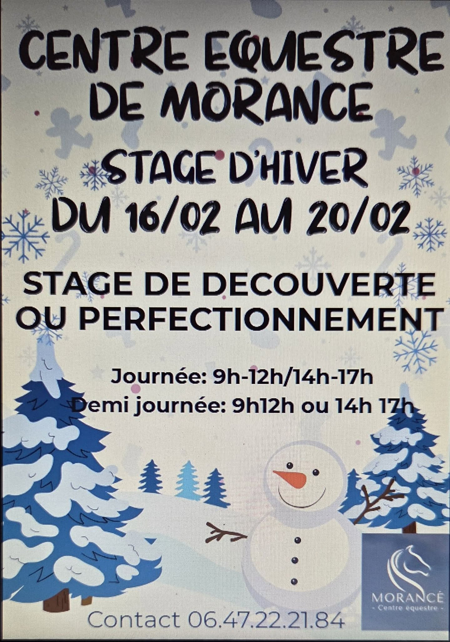 Centre équestre de Morancé - Stage du 16 au 20 février