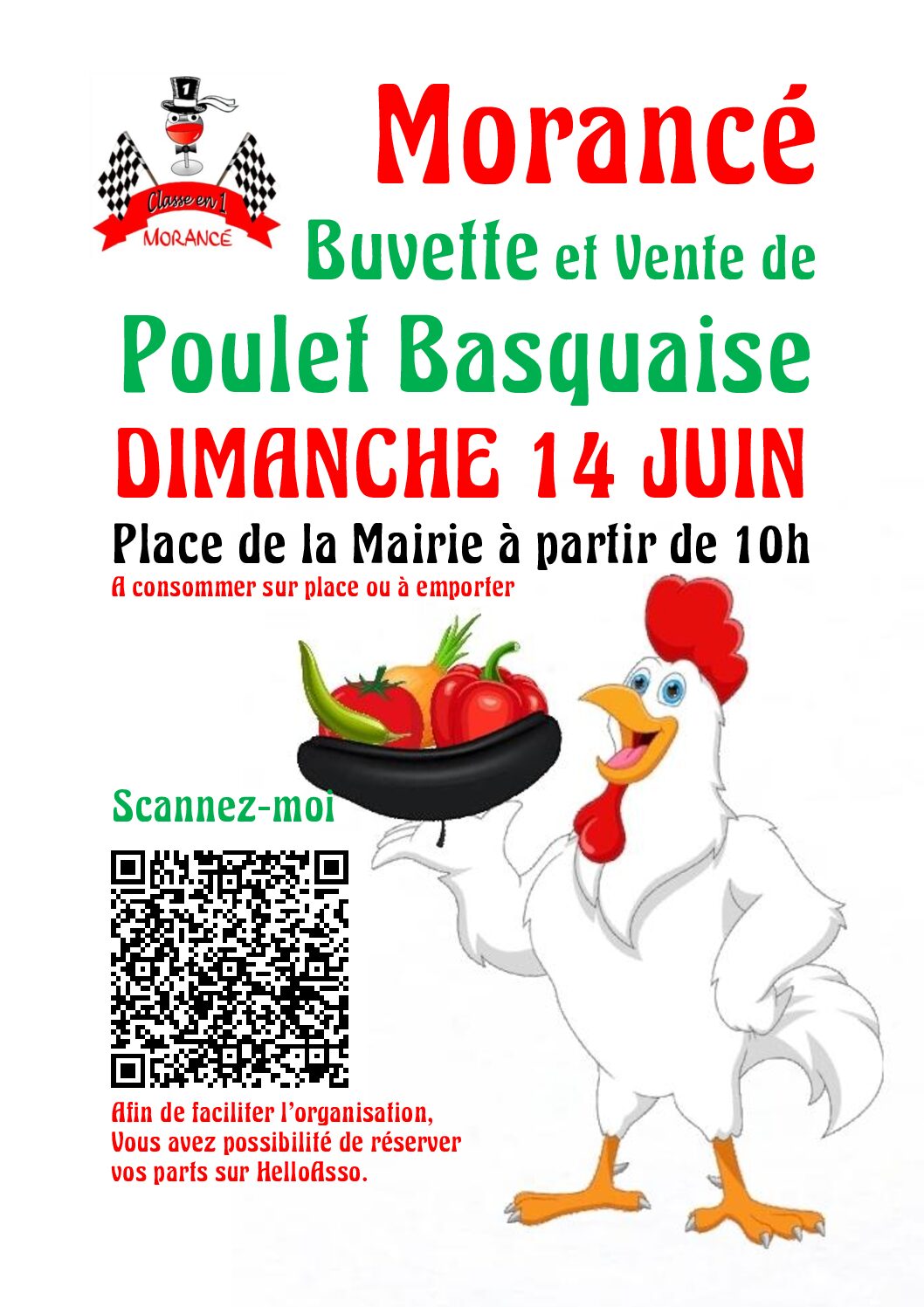 Vente de poulet basquaise par la Classe en 1