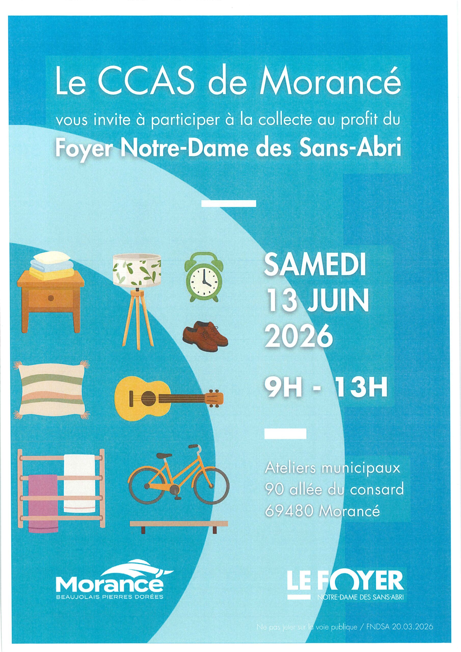 Collecte au profit du Foyer Notre-Dame des Sans-Abri