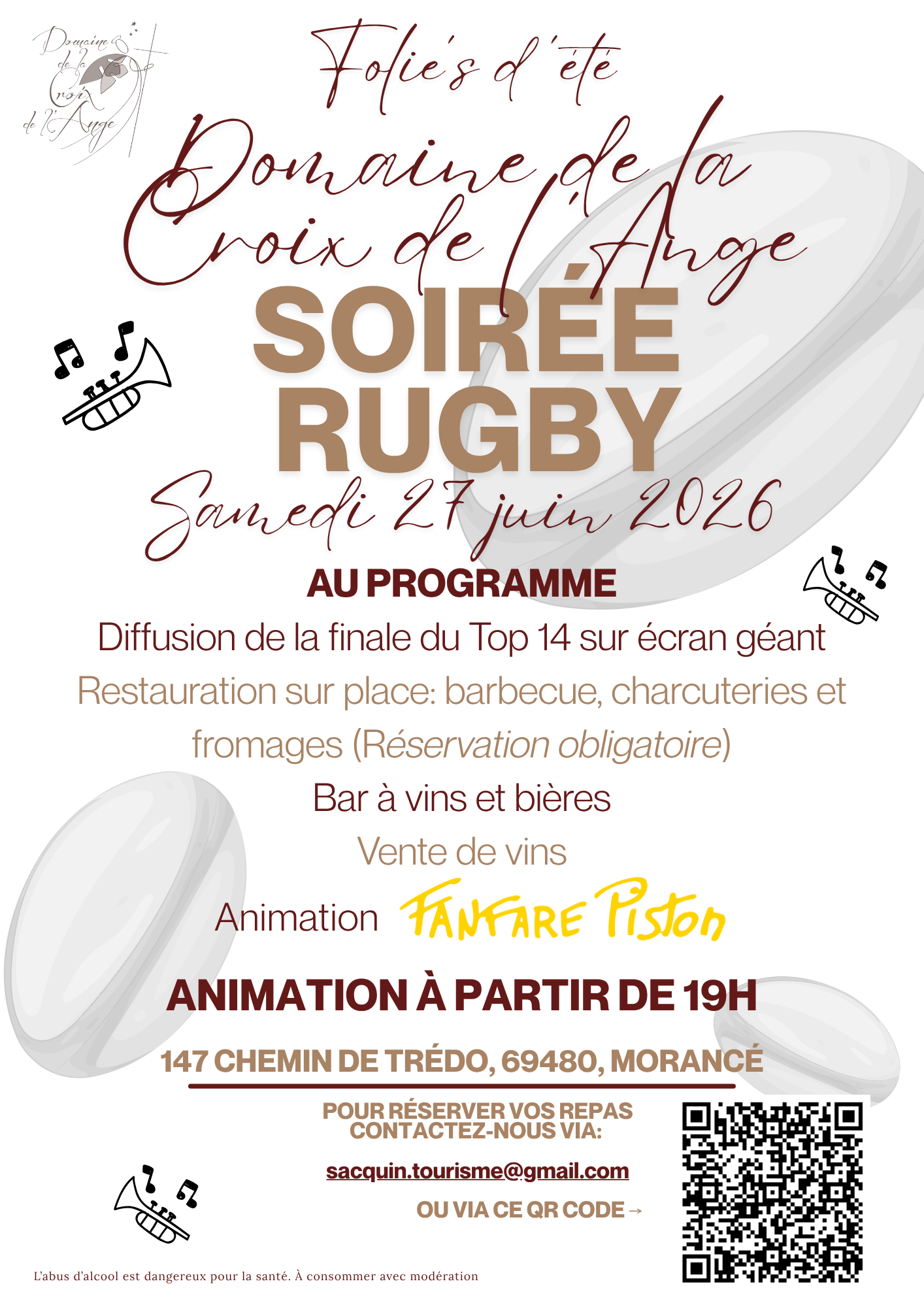 Soirée Rugby - Domaine de la Croix de l'Ange