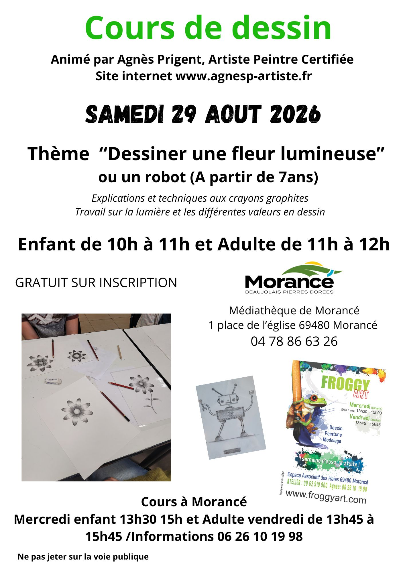 Cours de dessin gratuit à la Médiathèque