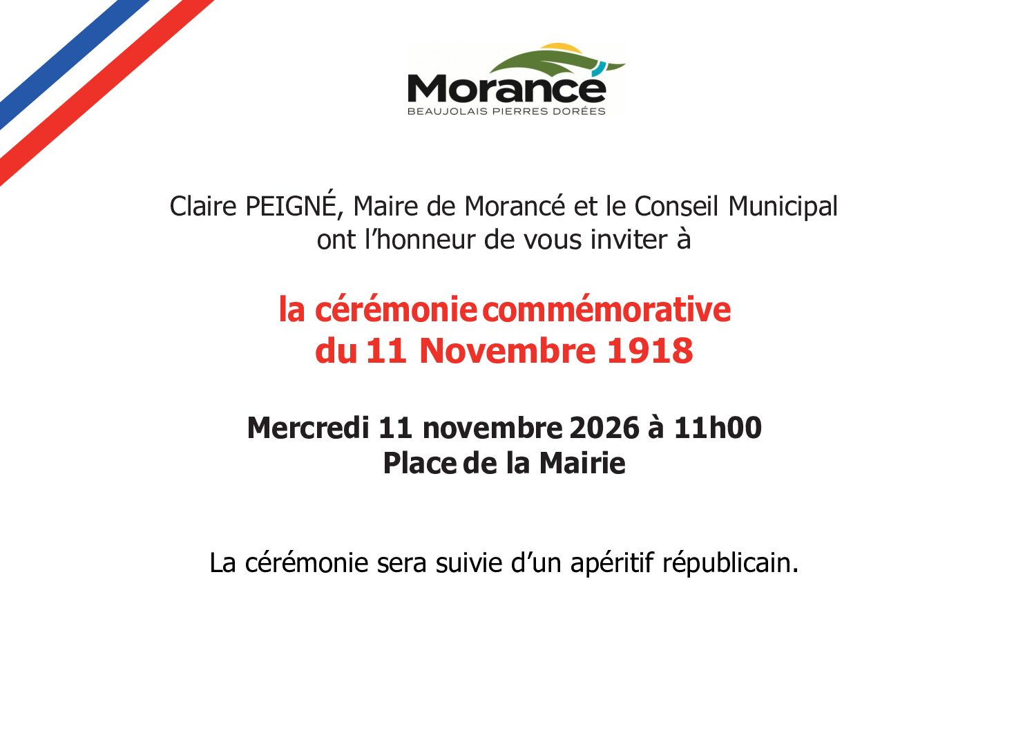 Cérémonie commémorative du 11 novembre