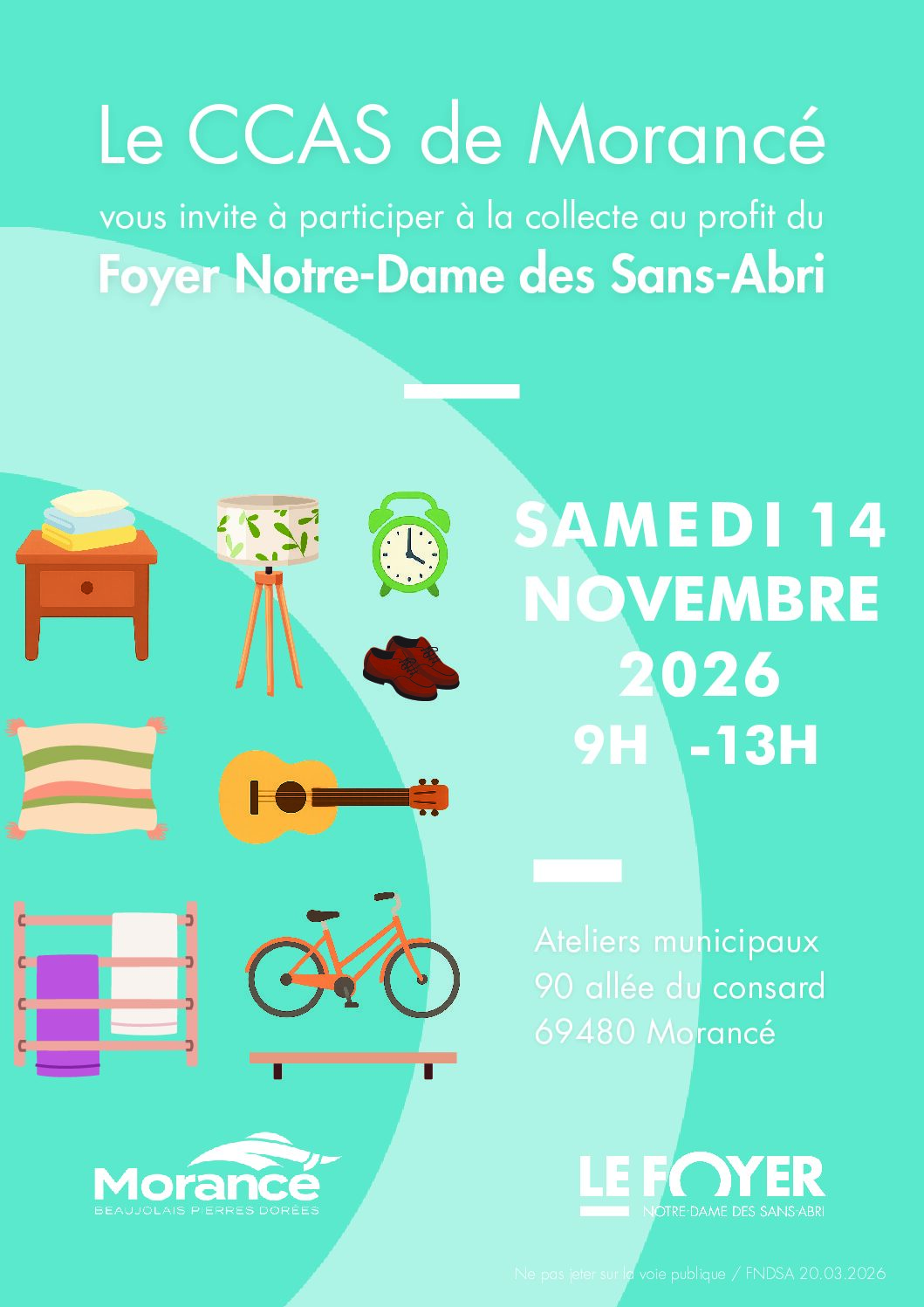 Collecte solidaire au profit du Foyer Notre-Dame des Sans-Abri